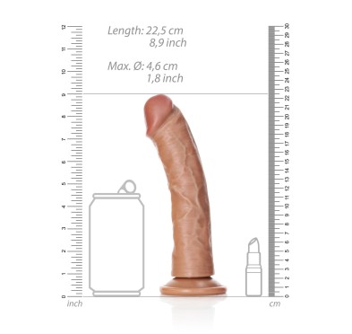 Duże Silikonowe żylaste dildo przyssawka 22,5 cm